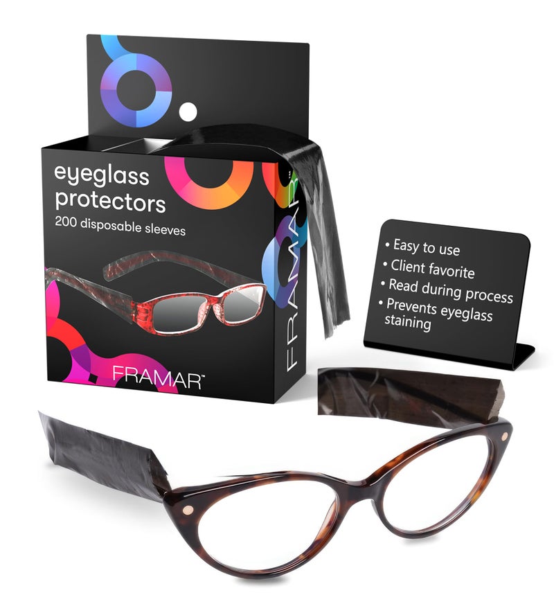 فرامار أكمام النظارات من فريمار - أغطية نظارات العين ضد لون الشعر، صبغ الشعر، أغطية ذراع النظارات، أغطية النظارات - 200 قطعة - Image 1